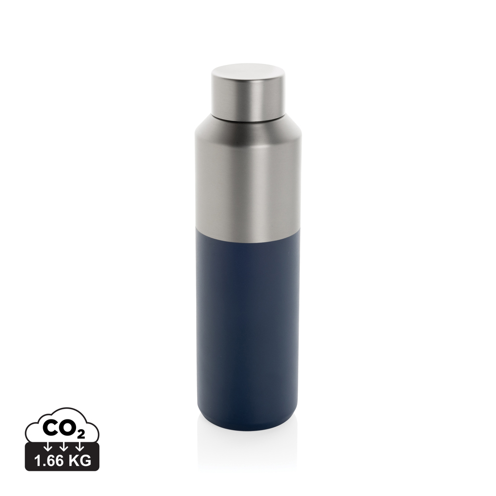 Bouteille publicitaire 600ml en acier recyclé RCS Fluid Bleu marine